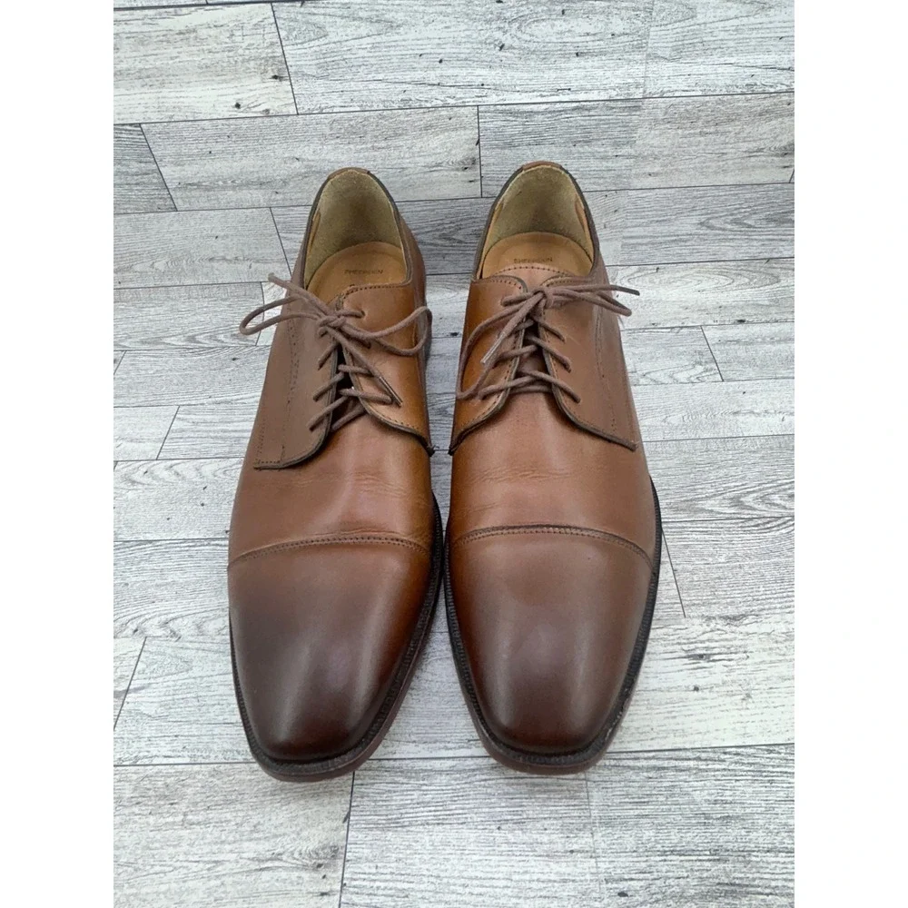 Johnston & Murphy Men Sz 11 M Brown Leather Cap Toe Oxford Dress Shoes‎ 20-5090